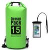 Oflive Waterproof Dry Bag with Phone Case, 2L/5L/10L/15L/20L/30L, Floating and Lightweight Bags for Kayaking, Rafting, Boating, Swimming, Camping, Hiking, Beach, Fishing (Green, 2L) view 1