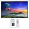 Henf 100" Viewing Area Motorized Projector Screen 4:3 Diagonal with Remote Control, 80" x 60" Display Electric Wall Mounted Ceiling Projector Screen Drop Down Projection Screen, Matte White view 1