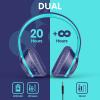 FFZ Kids Bluetooth Headphones, Wireless for School, Built-in Mic, LED Lights, Foldable for Ipad/Tablet/Car/Airplane (Navy Blue) view 3