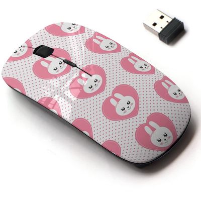 2.4G Wireless Mouse with Cute Pattern Design for All Laptops and Desktops with Nano Receiver - Cute Baby Little Bunny