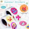 Outus 1000 Pieces Summer Beach Stickers Roll Hawaii Tropical Label Stickers Luau Summer Theme Party Favors Scrapbooking Bottles Computer Luggage Decoration view 2
