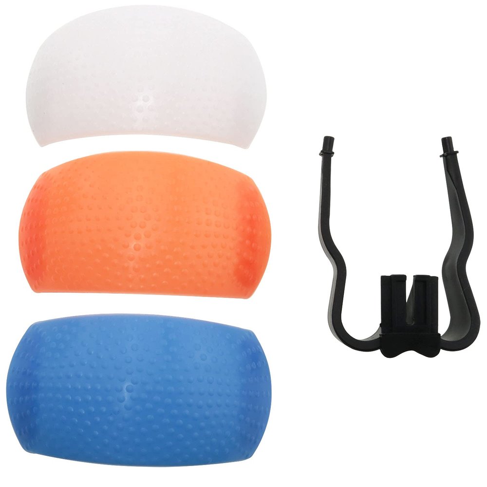 CZQC Diffuser Cover 1Set 3 Color 3 in 1 Pop-Up Flash Diffuser Cover with Bracket for DSLR Cameras Flash Bounce Diffuser Cover