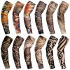 Geyoga 12 Pcs Tattoo Sleeves Fake Arm Sleeves Cover Realistic Soft Elasticity UV Protection for Men Women Working(One Size) view 1