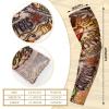 Geyoga 12 Pieces Tattoo Sleeves Set Fake Arm Sleeves Cover Realistic Soft Elasticity Arm Protection for Men Women Working (One Size) view 3