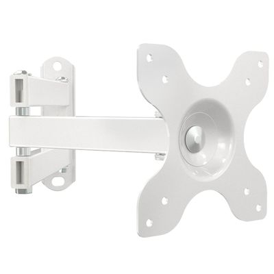 WALI TV Wall Mount Articulating LCD Monitor Full Motion 15 inch Extension Arm Tilt Swivel for Most 13 to 32 inch LED TV Flat Panel Screen with Mounting Holes up to 100x100mm (1330LM-W), White