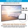 JupiterForce Pull Down Projector Screen 100 Inch 16:9 HD Portable Manual Roll-up Retractable Projection Screen for Home Theater Office Education, White view 3