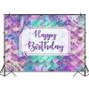 Avezano Mermaid Birthday Backdrop for Girl Under The Sea Bday Party Photography Background Glitter Purple Green Aqua Pink Mermaid Tail Birthday Party Decoration Photoshoot (8x6ft, Gold Glitter) view 3