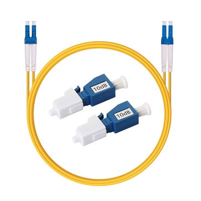 1M OS2 LC to LC Fiber Patch Cable Bundle with 2 Pack LC/UPC Singlemode Fiber Optic Attenuator 10dB