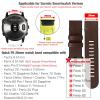 Abanen for Garmin Fenix 7X / Fenix 6X / Fenix 5X Watch Band, Quick Easy Fit 26mm Soft Genuine Leather Hybrid Silicone Sweatproof Wristband Strap for Fenix 5X Plus,Tactix Delta,Fenix 3,Enduro (Coffee) view 3