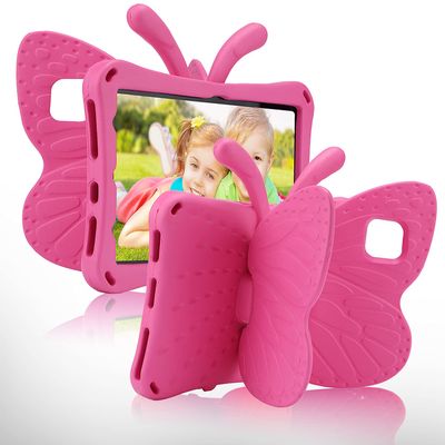 Simicoo Fire HD 10 Kids Tablet 11th Gen 2021 2023 Case 10.1 Cute Butterfly Kids Pro Case with Stand Light Weight EVA Rugged Shockproof Heavy Duty Kids Friendly Full Cover for Kids Girls (Rose)