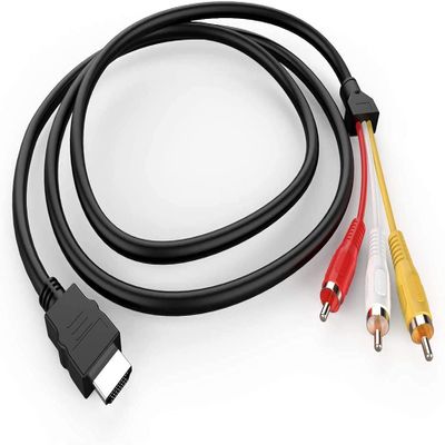 Eanetf HDMI to RCA Cable, 1080P 5ft/1.5m HDMI Male to 3-RCA Video Audio AV Cable Connector Adapter Transmitter for TV HDTV DVD (NO Signal Conversion Function)