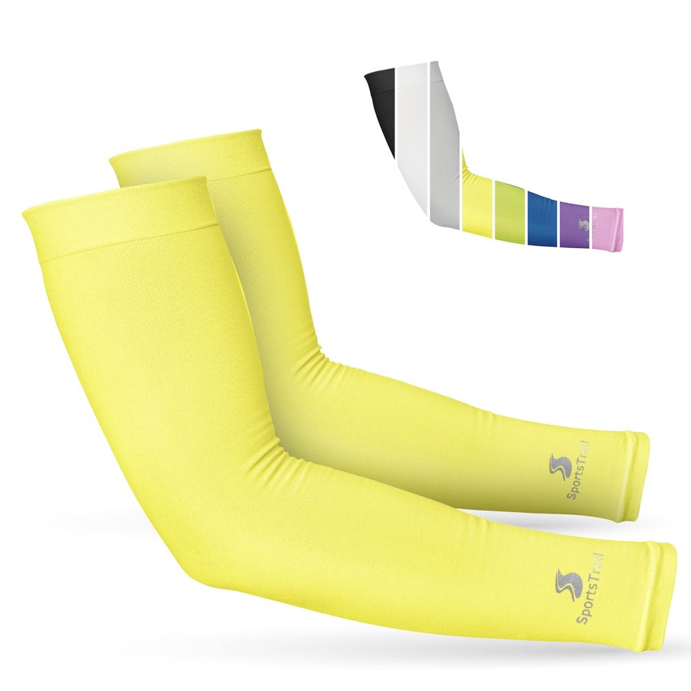 SportsTrail Cooling Arm Sleeves for Men & Women  Breathable, Moisture-Wicking, Sun Protection for Sports, Basketball, Football, Running, Golf, Cycling, Volleyball Arm Sleeves for Women, Men & Youth