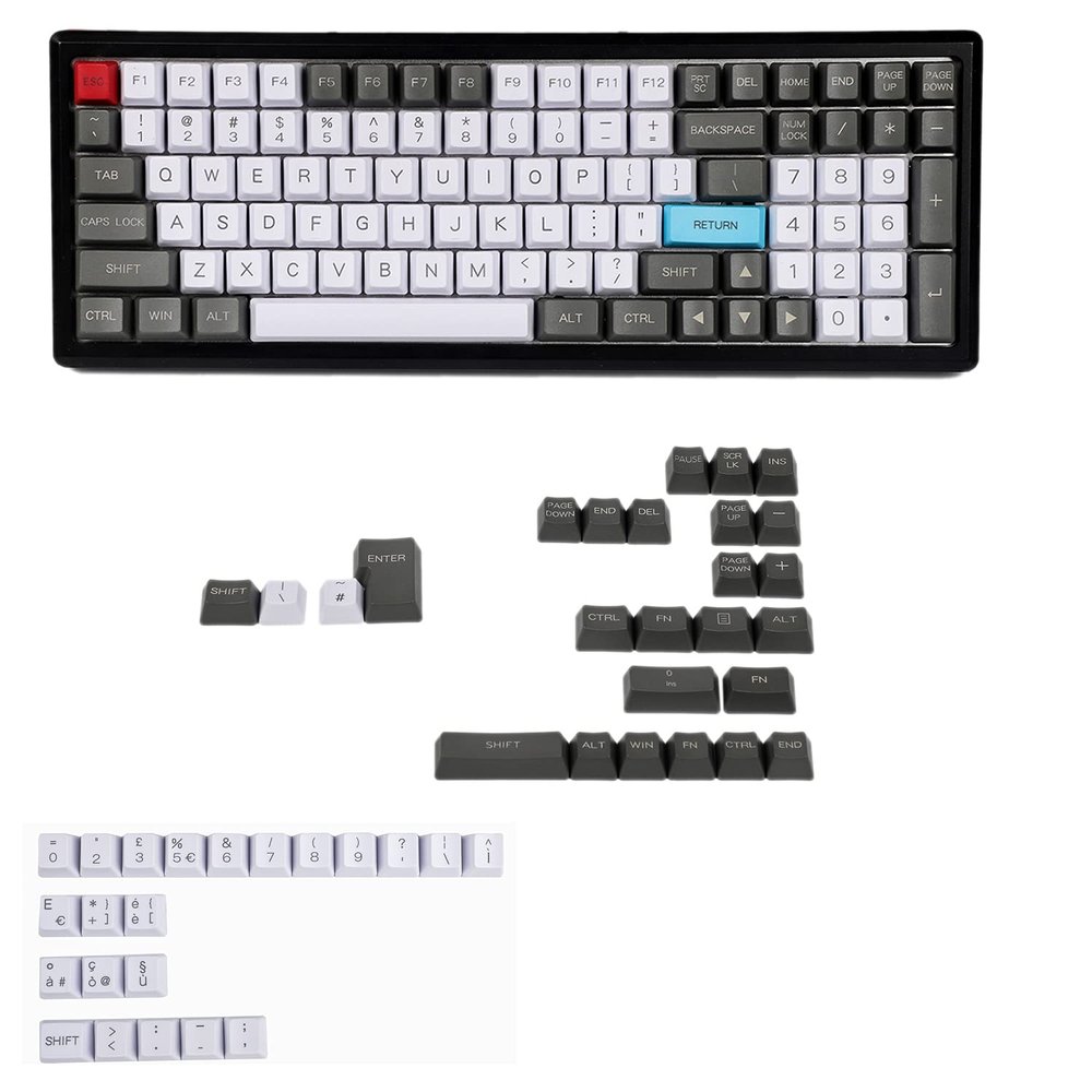 Laser Etched UK Italian Spain German ISO OEM Profile Thick PBT Keycap for MX Mechanical Keyboard YMD96 KBD75 104 87 61 (Custom Italian ISO)