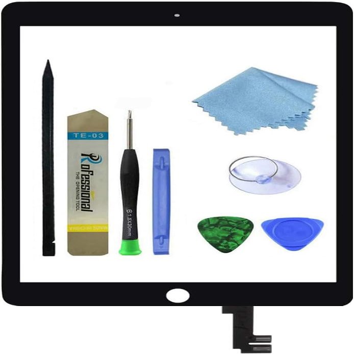 Zentop for Black iPad Air 2 2nd Generation Touch Screen Digitizer Glass Replacement Modle A1566 1567 with Adhesive+Tool Repair KitOnly for Professional Person,Not Include LCD