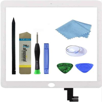 Zentop for White iPad Air 2 2nd Generation Touch Screen Digitizer Glass Replacement Modle A1566 1567 with Adhesive+Tool Repair Kit (Only for Professional Person,Not Include LCD)