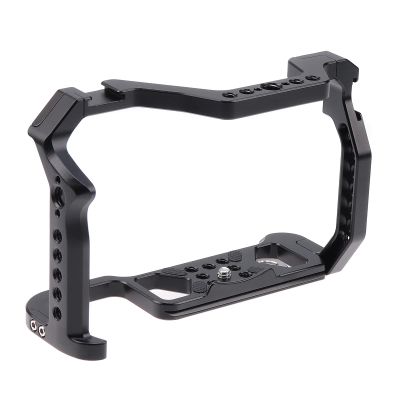 FocusFoto Camera Cage Video Filmmaking Stabilizer Rig Aluminium Alloy Extension Frame with Cold Shoe and 1/4" 3/8" Screw Mouting for Canon EOS R5 R6 Camera