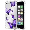 Bohefo Clear Case Compatible with iPod Touch 7 / iPod Touch 6 / iPod Touch 5 Case for Girls Women, Cute Soft TPU Shockproof Protective Phone Case Cover for Apple iPod Touch 5/6/7th (Purple Butterfly) view 1