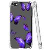 Bohefo Clear Case Compatible with iPod Touch 7 / iPod Touch 6 / iPod Touch 5 Case for Girls Women, Cute Soft TPU Shockproof Protective Phone Case Cover for Apple iPod Touch 5/6/7th (Purple Butterfly) view 2