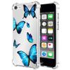 Bohefo Clear Case Compatible with iPod Touch 7 / iPod Touch 6 / iPod Touch 5 Case for Girls Women, Cute Soft TPU Shockproof Protective Phone Case Cover for Apple iPod Touch 5/6/7th (Blue Butterfly) view 1