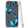 Bohefo Clear Case Compatible with iPod Touch 7 / iPod Touch 6 / iPod Touch 5 Case for Girls Women, Cute Soft TPU Shockproof Protective Phone Case Cover for Apple iPod Touch 5/6/7th (Blue Butterfly) view 2
