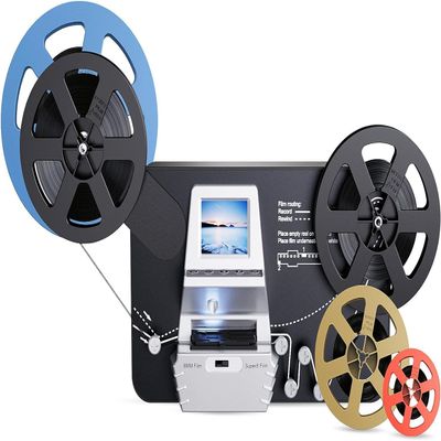 8mm & Super 8 Film to Digital Converter, Film Scanner Digitizer with 2.4" Screen, Convert 3 5 7 9 Reels into 1080P Digital MP4 Files,Sharing & Saving on 32GB SD Card