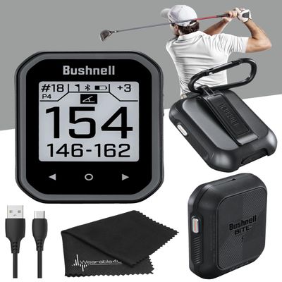 Wearable4U - Bushnell Phantom 3 GPS Rangefinder Black with BITE Magnetic Mount and GreenView with Lens Cleaning Cloth Bundle