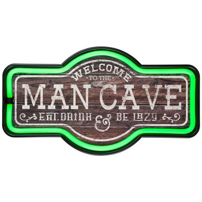 17" Green LED Lighted Man Cave Neon Style Wall Sign