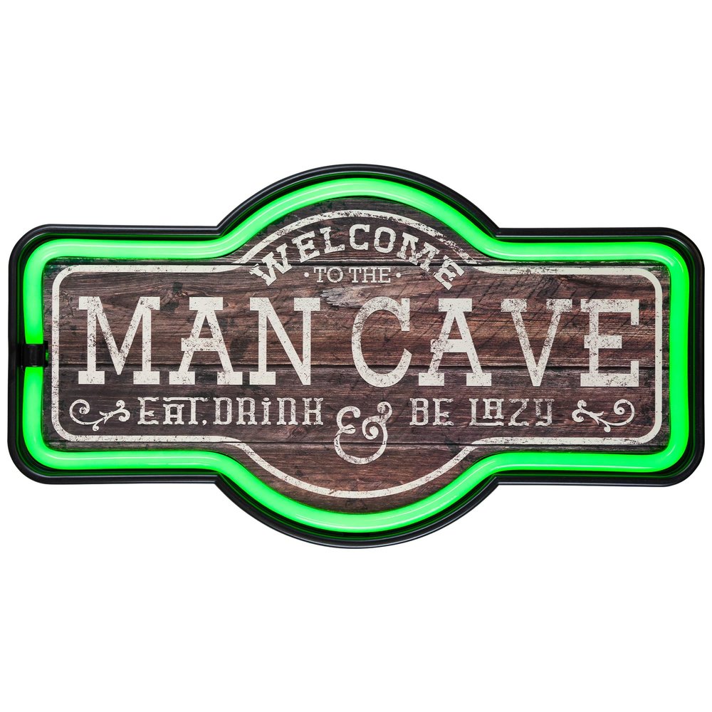 17" Green LED Lighted Man Cave Neon Style Wall Sign