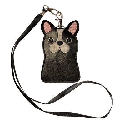 Boston Terrier Lanyard ID Wallet