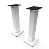 Kanto SX26 Universal Fillable Speaker Floor Stands for Bookshelf Speakers | 26" Tall | Adjustable Isolation Feet | Dedicated Cable Channel | Fill Bags & Level Incl. | Pair | White view 1