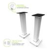 Kanto SX26 Universal Fillable Speaker Floor Stands for Bookshelf Speakers | 26" Tall | Adjustable Isolation Feet | Dedicated Cable Channel | Fill Bags & Level Incl. | Pair | White view 2
