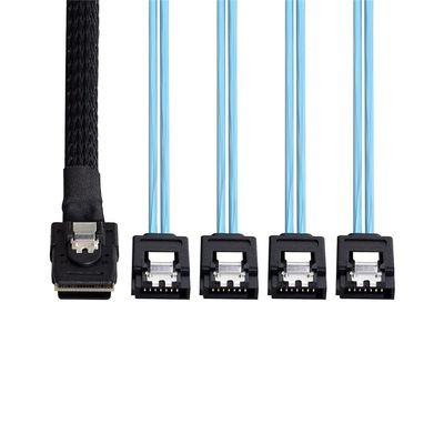 xiwai Internal Mini SAS SFF-8087 Host to 4 SATA 7pin Target Hard Disk 6Gbps Data Server Raid Cable 1.0M