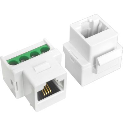 NECABLES 2Pack RJ11 Screw Jack CAT3 Telephone Keystone Jack with Screw Terminal on Breakout Board 4 Screws to RJ11 6P4C Female White