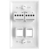 NECABLES 2Pack RJ11 Screw Jack CAT3 Telephone Keystone Jack with Screw Terminal on Breakout Board 4 Screws to RJ11 6P4C Female White view 4