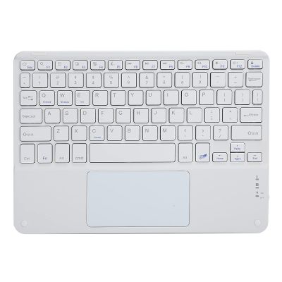 10in Keyboard with Touchpad Smartphones, for Tablets, Laptops, and Desktop Computers (White)