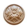 SUNHAWK 2PCS Wood Carved Rosette Applique Deeply Carved Leaf Round Onlay for Door, Cabinet, Fireplace Mantel, and Furniture (Birch, 4-1/4"Diameter x 1" T) view 3
