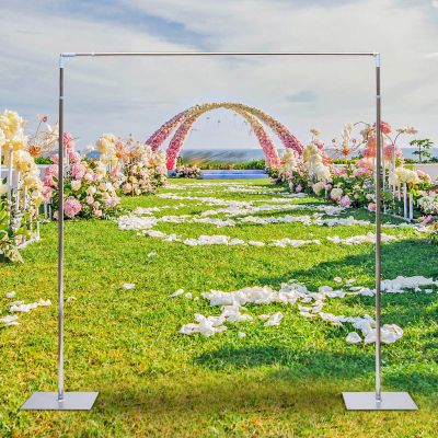10X10ft Heavy Duty Backdrop Stand for Parties for Curtains Modern Wedding Stainless Pipe Backdrop Support Stand Kit Studio Wedding Curtain Frame with Base Stand for Backdrops