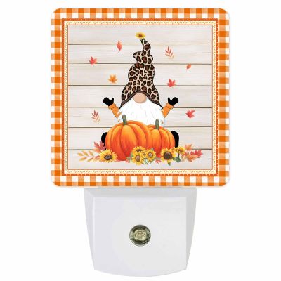 Futuregrace Night Light for Kids Plug into Wall LED Lamp Dusk-to-Dawn Sensor,Thanksgiving Fall Harvest Orange Pumpkin Baby Nightlight for Bathroom Nursery Bedroom Hallway Stairs Home Room Decor