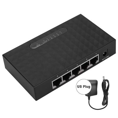 100-240V 5-Port SPOE VLAN Injector 5 Port Fast 10/100/1000Mbps Transmission Network VLAN Hub Long Range PoE Switch(U.S. regulations, Transl)