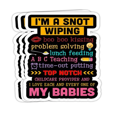 Childcare Provider Teachers Child Care Daycare Provider- 4x3 Vinyl Stickers, Laptop Decal, Water Bottle Sticker (Set of 3)