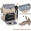 BAGSMART Camera Backpack, DSLR Camera Bag, Waterproof Camera Bag Backpack for Photographers, Fit up to 15" Laptop with Rain Cover and Tripod Holder, Ivory White view 2