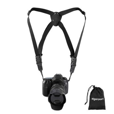 Vigorport Camera Harness Strap,Cross Shoulder Quick Release Straps for Binoculars, Rangefinders,Harness Strap Compatible with Canon, Nikon, Sony and DSLR SLR Cameras-Black