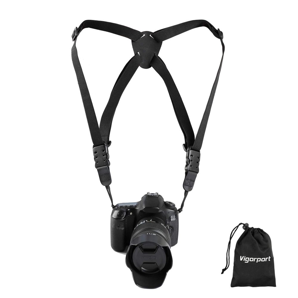 Vigorport Camera Harness Strap,Cross Shoulder Quick Release Straps for Binoculars, Rangefinders,Harness Strap Compatible with Canon, Nikon, Sony and DSLR SLR Cameras-Black
