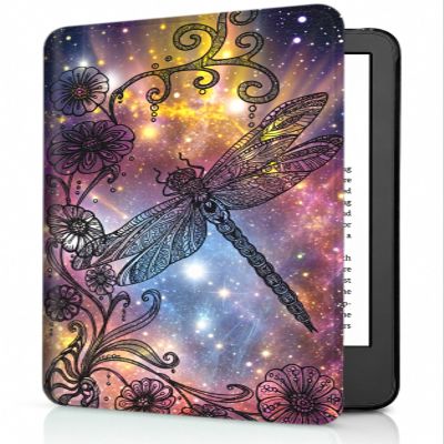 AIRWEE Case for 6" Kindle 10th Generation 2019 Release, Slim Lightweight PU Leather Stand Cover with Auto Wake/Sleep, Magnetic Closure Folio Cover for Kindle 10th Gen 2019, Galaxy Dragonfly