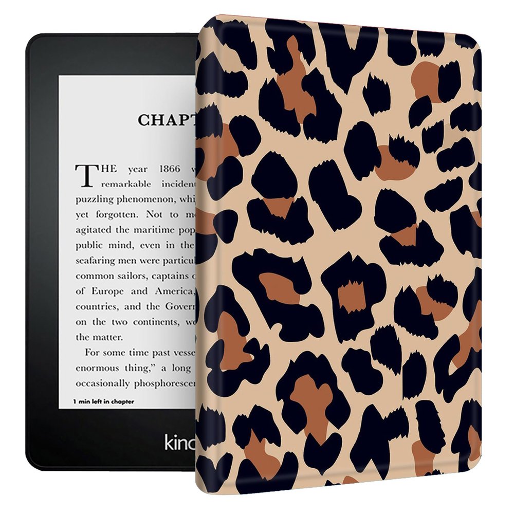 AIRWEE Case for 6" Kindle 10th Generation 2019 Release, Slim Lightweight PU Leather Stand Cover with Auto Wake/Sleep, Magnetic Closure Folio Cover for Kindle 10th Gen 2019, Leopard Print