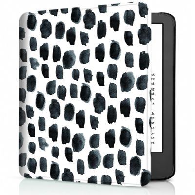 AIRWEE Case for 6" Kindle 10th Generation 2019 Release, Slim Lightweight PU Leather Stand Cover with Auto Wake/Sleep, Magnetic Closure Folio Cover for Kindle 10th Gen 2019, Black and White Dots