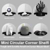2 Pack Acrylic Mini Circular Corner Shelf Mount for Security Cameras, Baby Monitors, Plants & More, Universal Cam Holder, Easy to Install, Screwless with Damage-free Replacement Strips (Black) view 3