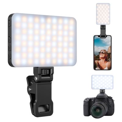 King Ma Portable Selfie Phone Light, 3 Modes LED Clip on Light Rechargeable Video Light for iPhone Pictures, TikTok Vlog, Computer Laptop Video Conferencing