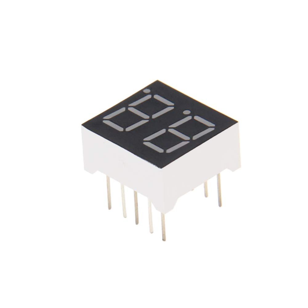 Bettomshin LED Digital Tube Common Cathode 10 Pin 2 Bit 0.59 x 0.55 x 0.31inch(LxWxH) 0.28'' Red Display Digital Tube 3621AH 5pcs