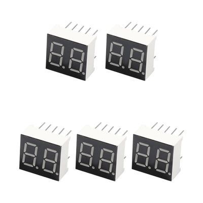 Bettomshin LED Digital Dispaly Common Anode 10 Pin 2 Bit 0.59 x 0.55 x 0.31inch(LxWxH) 0.28" Red Display Digital Dispaly 3621BH 5Pcs